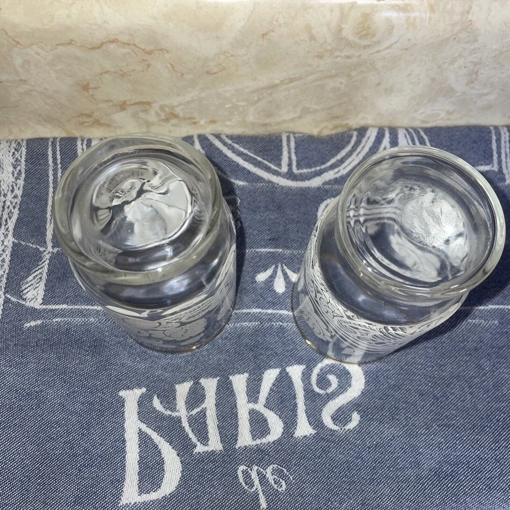 Set‎ Of 2 Libbey Paisley Juice Glasses 4.25
